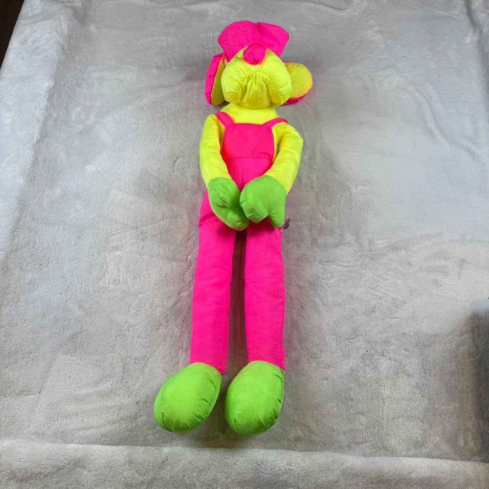 Chrisha Playful Plush 1988 Neon Dog Plush‎ Toy Large 32 Inch Stuffed Animal